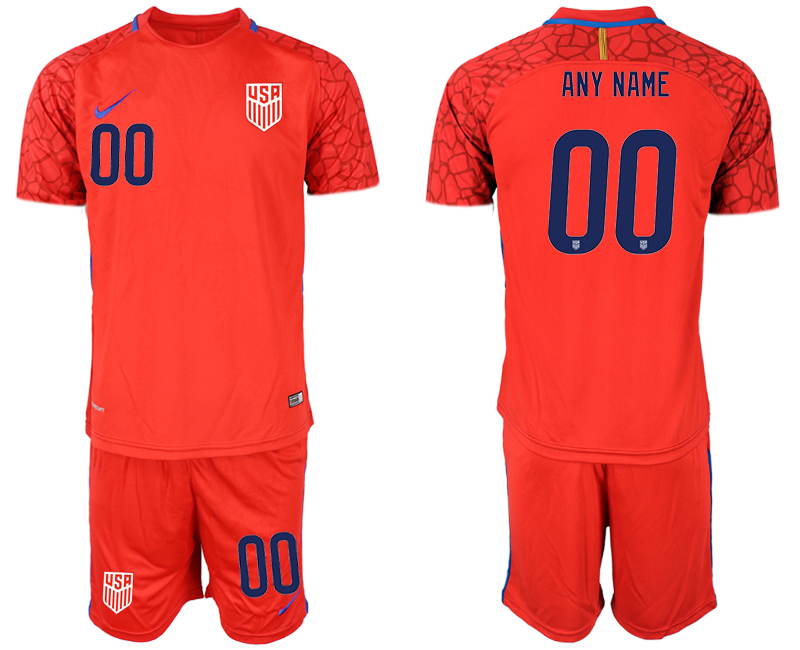 Men 2020-2021 Season National team United States goalkeeper red customized Soccer Jersey1